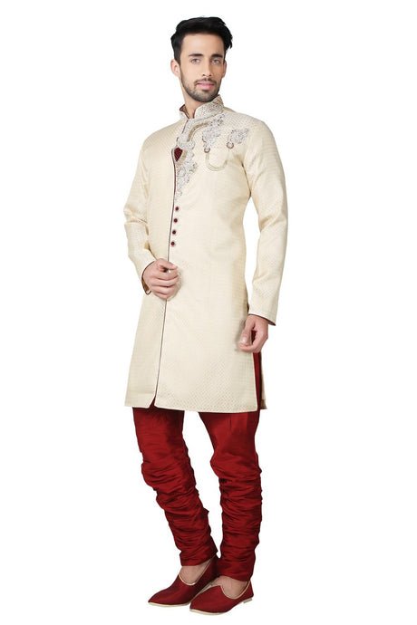 Shop Men's Sherwani Set in Gold