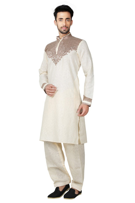 Shop Men's Pathani Set in Cream