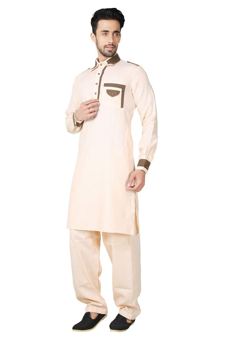 Shop Men's Pathani Set in Cream