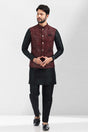 Buy Men's Maroon Valvet Embroidered Kurta Pajama Set  Online