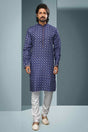 Buy Purple Silk Embroidered Kurta Pajama Online - Karmaplace