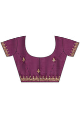 Rangoli Zari Embroidered Saree In Wine