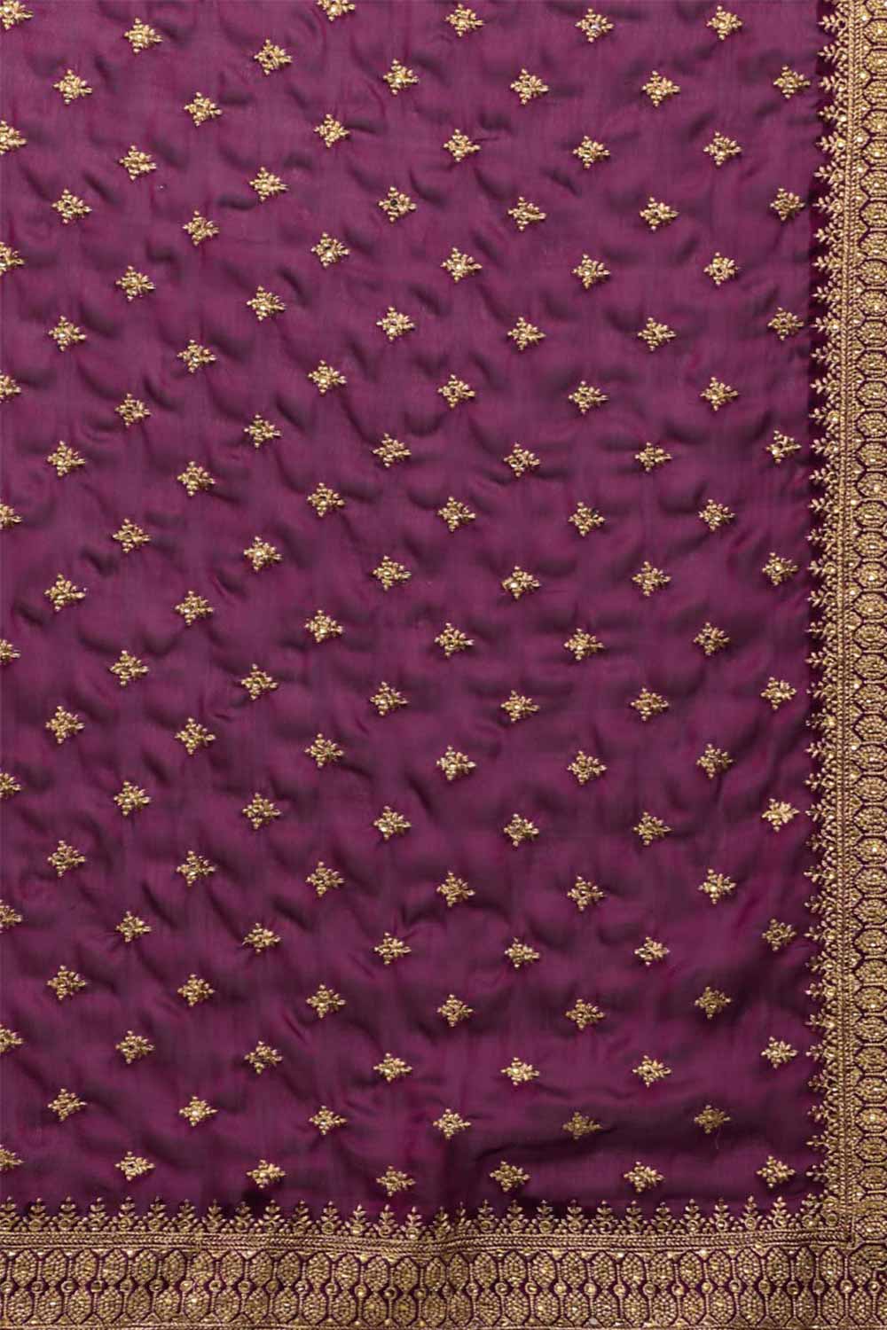 Rangoli Zari Embroidered Saree In Wine