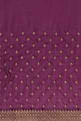 Rangoli Zari Embroidered Saree In Wine