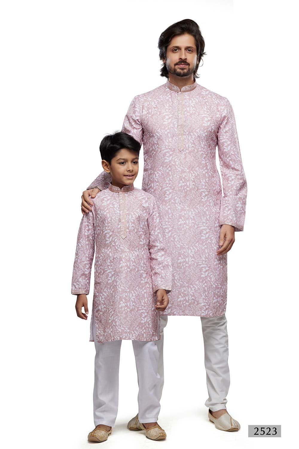 Boy's Lavender Digital Print Cotton Kurta Pajama Set