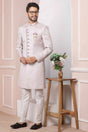 Buy Pink Jacquard Pattern Pc Indo-Western Sherwani Set Set Online - Karmaplace