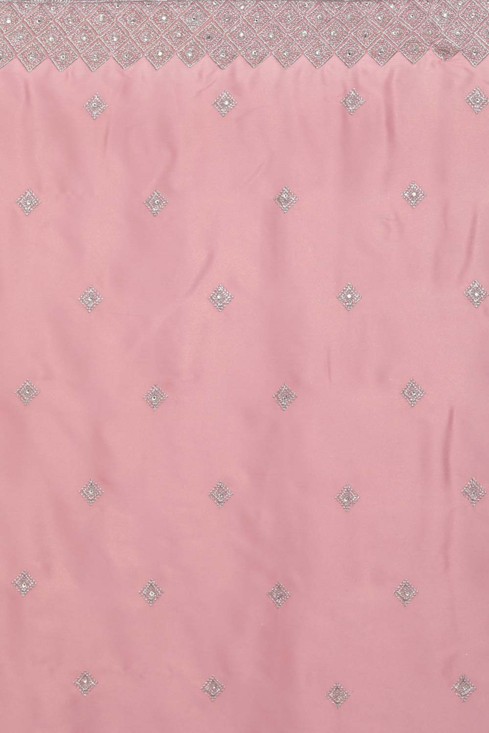 Pink Chiffon Silver Zari Embroidered  Saree