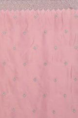 Pink Chiffon Silver Zari Embroidered  Saree