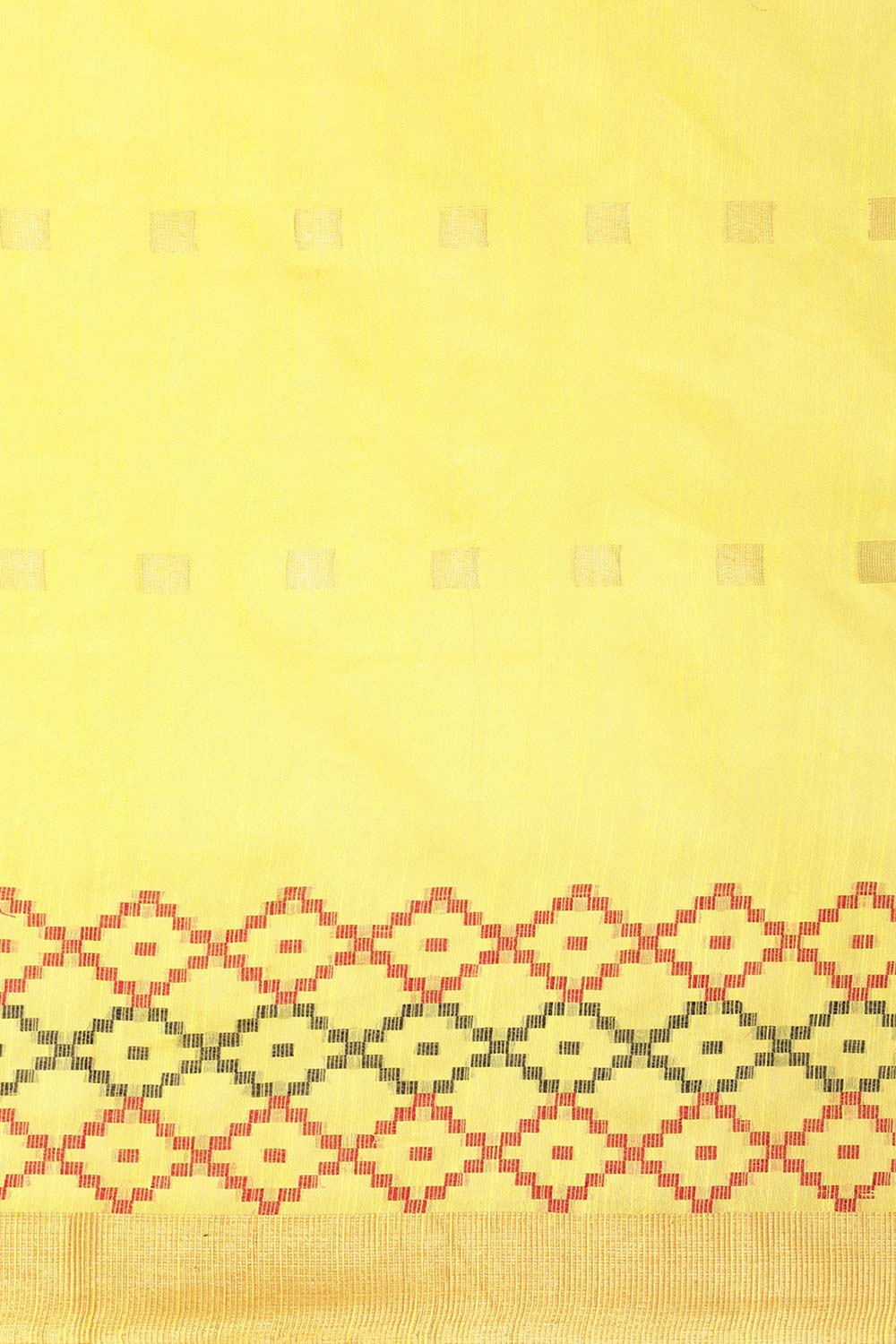 Yellow Silk Blend Bhagalpuri Woven Design Saree