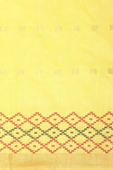 Yellow Silk Blend Bhagalpuri Woven Design Saree