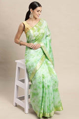 Green Pure Silk Bhagalpuri Tie And Dye Saree