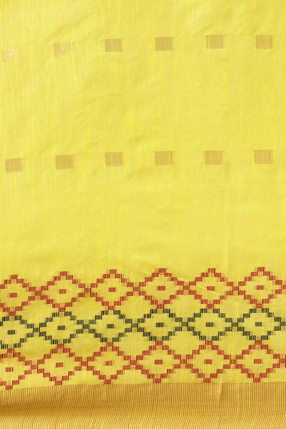 Lime Green Silk Blend Bhagalpuri Woven Design Saree