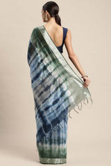 Blue Pure Silk Bhagalpuri Tie And Dye Saree