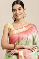 Green Pure Silk Bhagalpuri Tie And Dye Saree