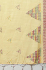 Bhagalpuri Silk Yellow Printed Designer Saree