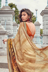 Georgette Saree In Brown