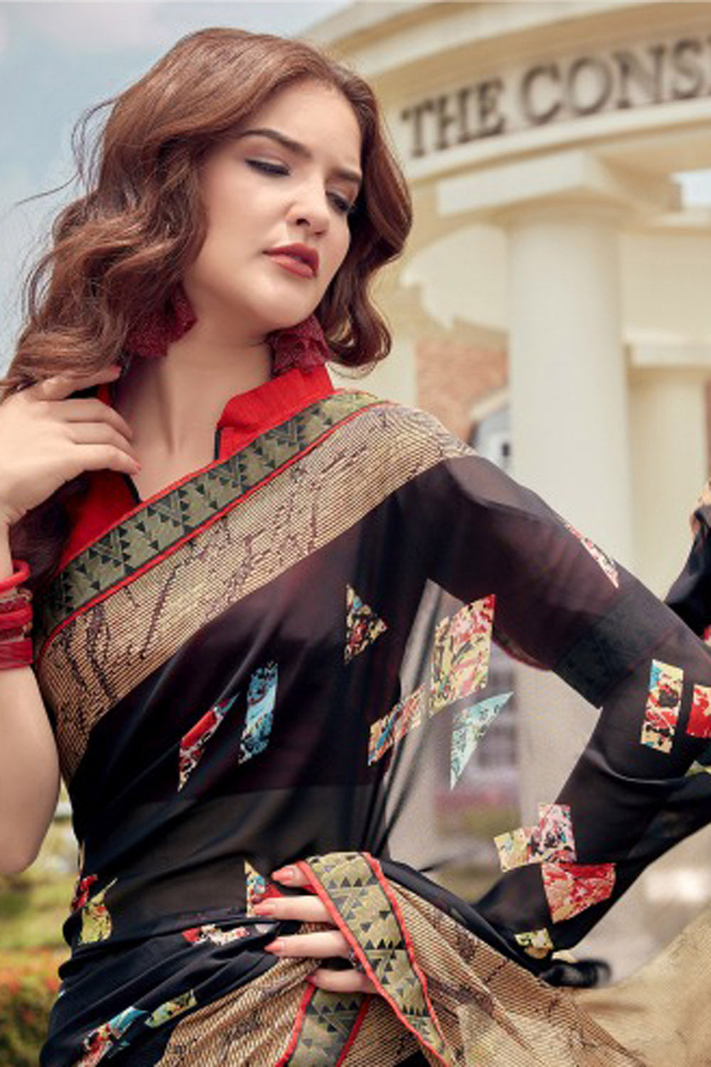 Georgette Saree In Black