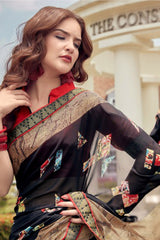 Georgette Saree In Black