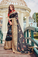 Georgette Saree In Black