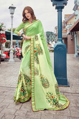 Georgette Saree In Green