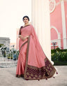 Gold Art Silk Saree In Pink