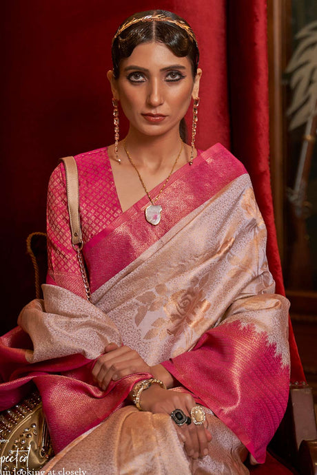 White Handloom Weaving Sarees  Saree