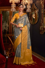 Grey Handloom Weaving Sarees  Saree