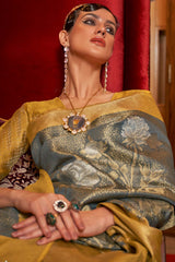 Grey Handloom Weaving Sarees  Saree