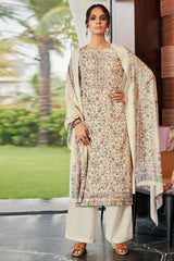 Pashmina Printed Suit Set Dress Material In Cream