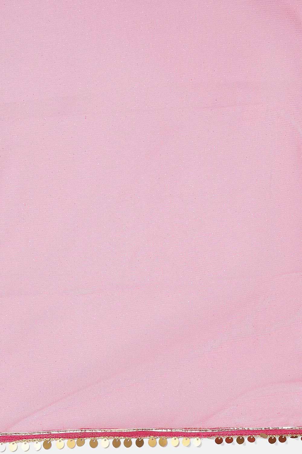 Buy Girl Rayon Printed Kurta Set in Pink Online - Zoom Out