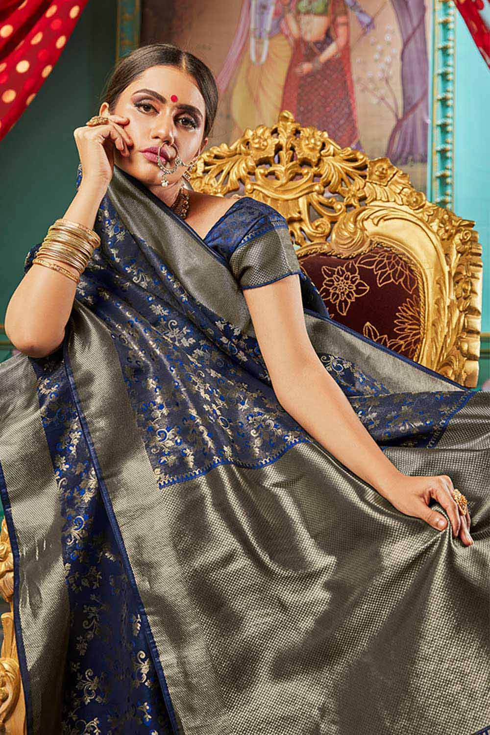 Buy Banarasi Art Silk Woven Saree Online