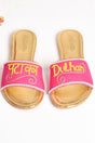 Buy Soft Faux Leather Hand Embroidery Flats in Pink