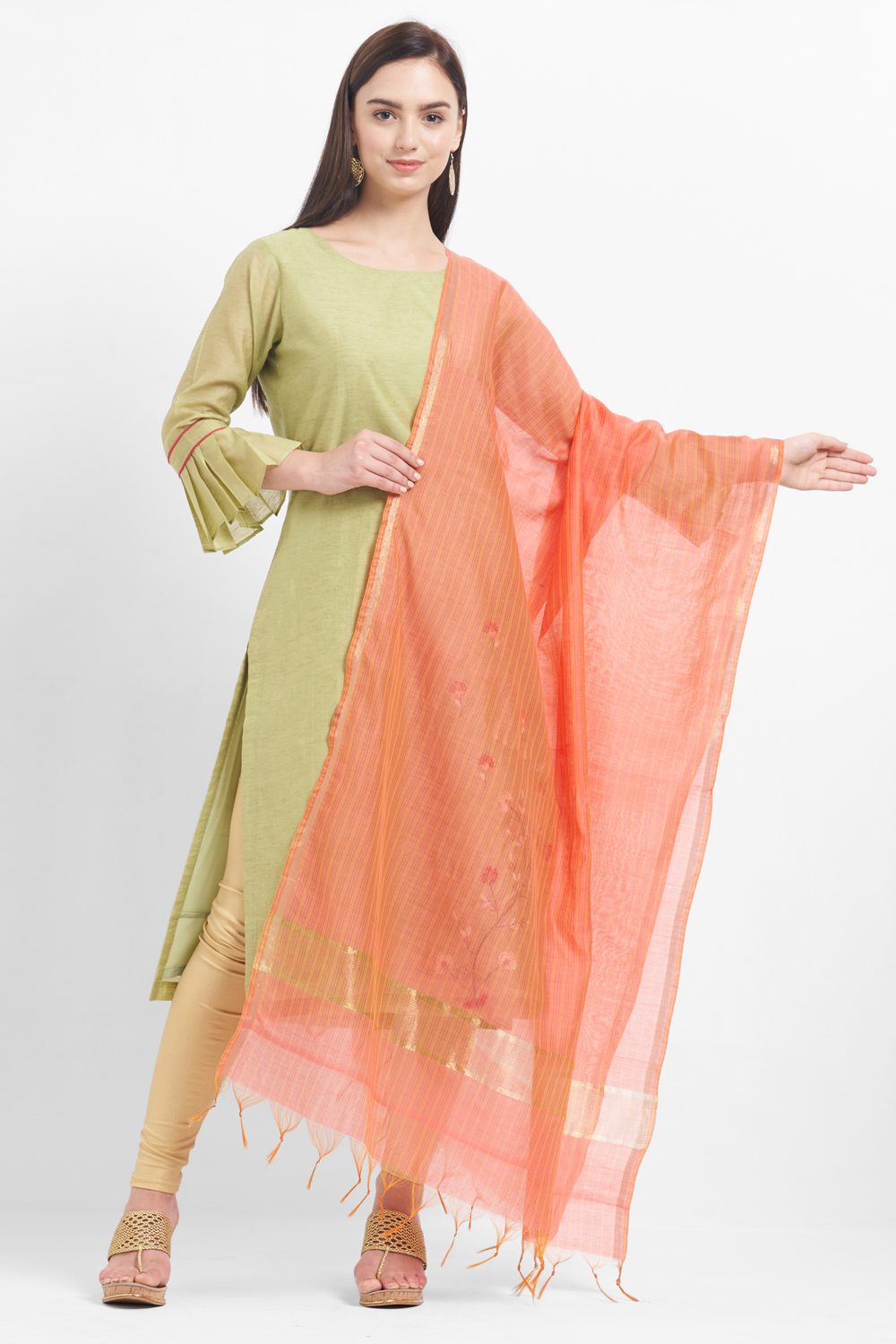 Buy Banarasi Art Silk Woven Dupatta In Peach