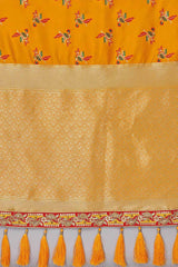 Buy Banarasi Art Silk Woven Saree in Yellow - Zoom Out