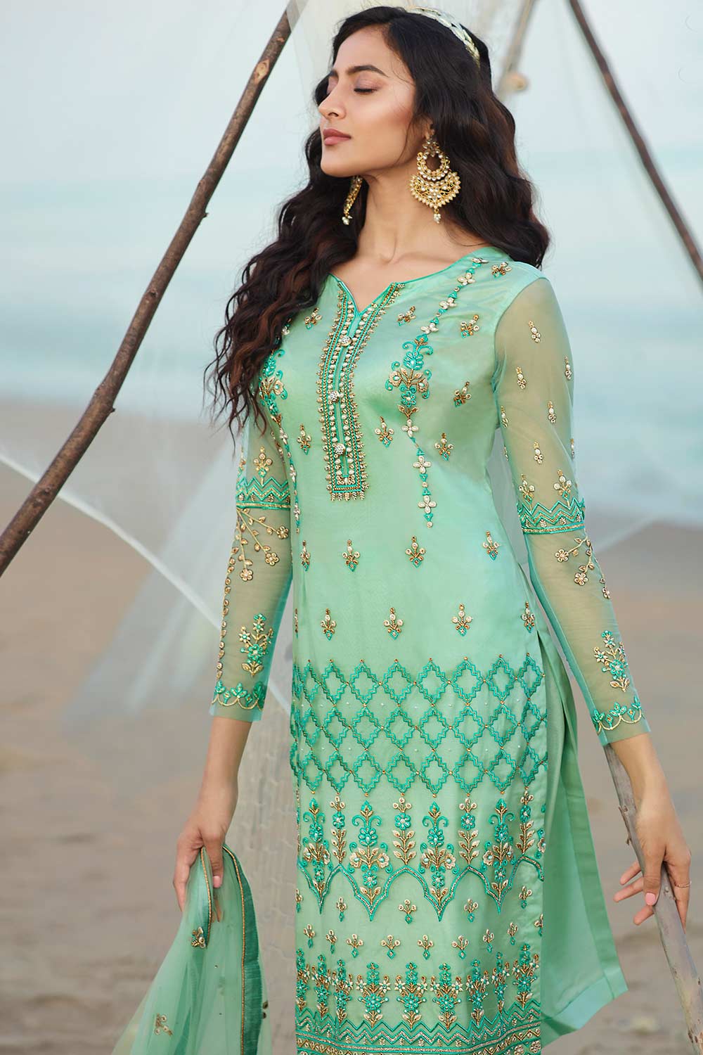 Buy Women Dress Material in Green