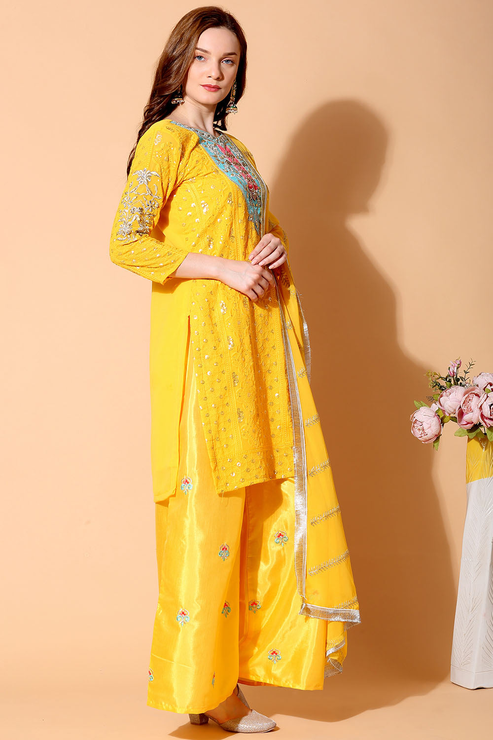 Shop Dress Material in Yellow