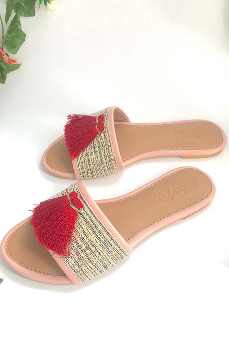 Soft Faux Leather Flats In Baby Pink And Maroon