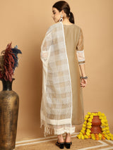 Mouse  Chanderi Printed Kurta Set