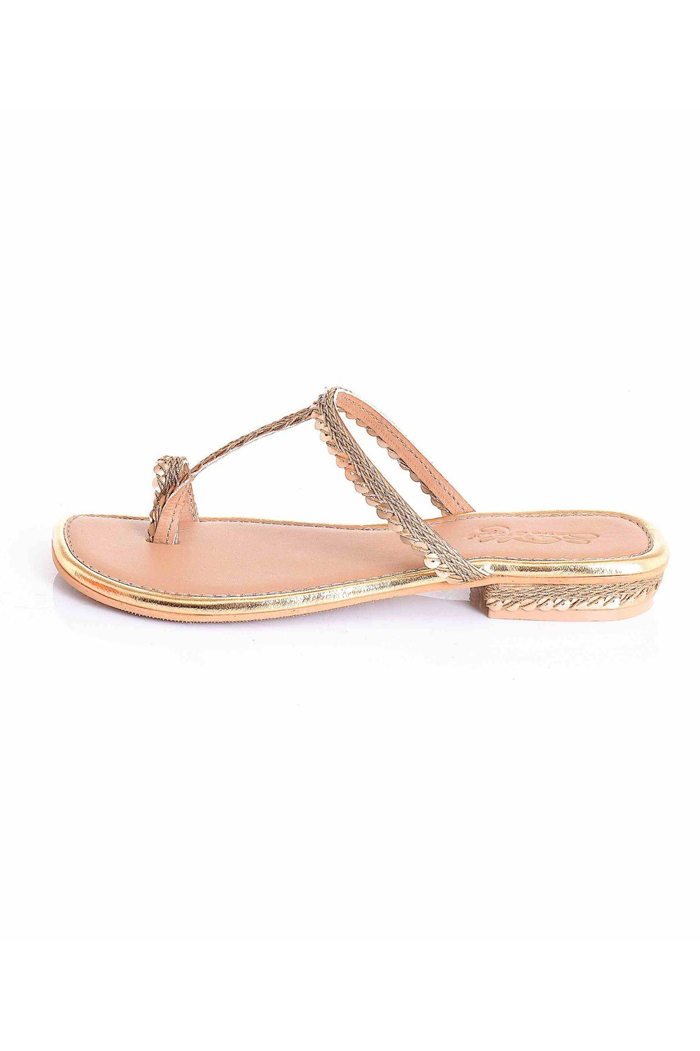 Shop Gold Leather Kolapuri Flats Online