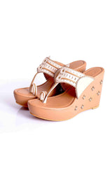 Buy Soft Faux Leather Wedges in Cream