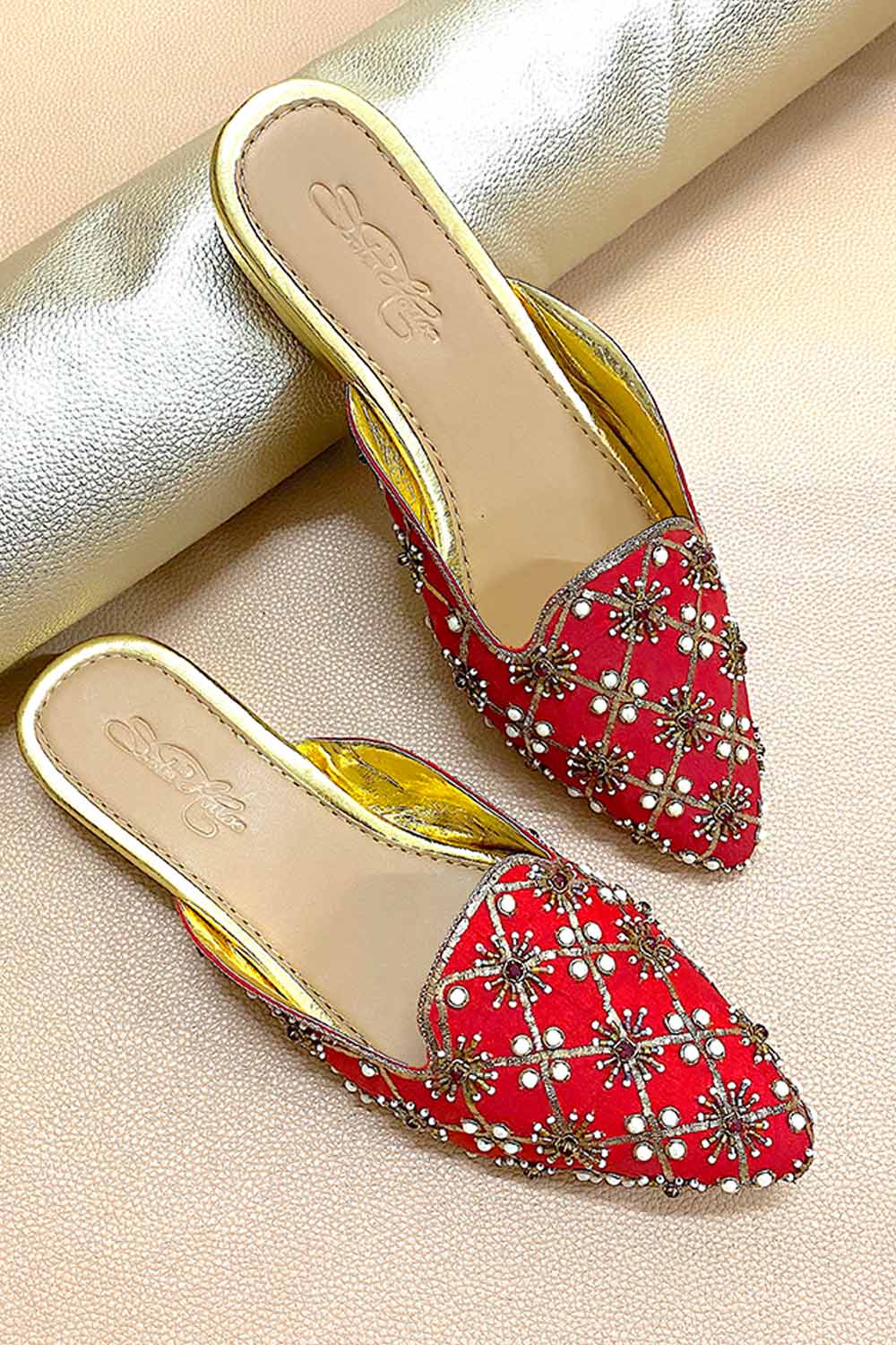 Buy Soft Faux Leather Flats in Red