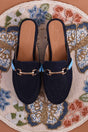 Buy Women's Soft Faux Leather Hand Embroidered Loafers in Denim Online