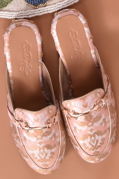 Buy Women's Soft Faux Leather Hand Embroidered Loafers in Beige Online