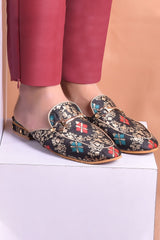 Buy Women's Soft Faux Leather Hand Embroidered Loafers in Black Online