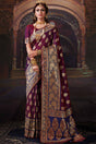 Buy Banarasi Art Silk Woven Saree in Maroon Online