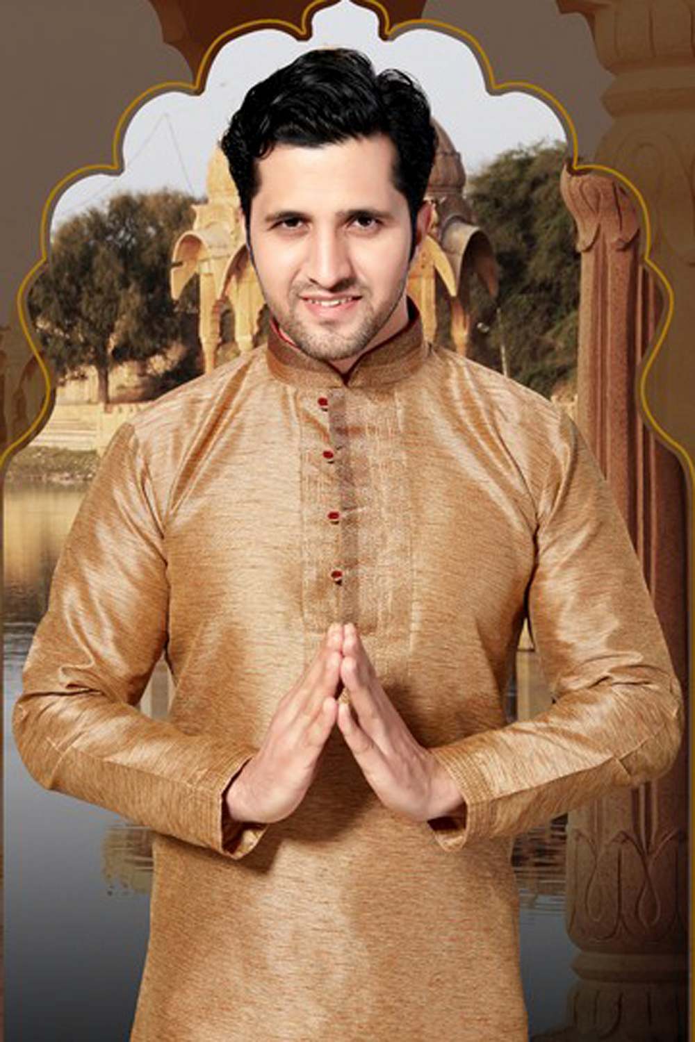 Embroidery Kurta With Churidar Online For Men