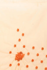 Net Embroidered Saree In Peach