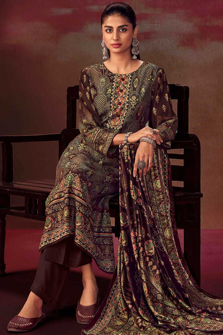 Multi Pashmina Digital Printed Palazzo Suit Set