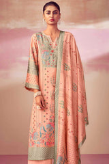 Peach Pashmina Digital Printed Palazzo Suit Set