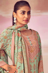 Green Pashmina Digital Printed Palazzo Suit Set